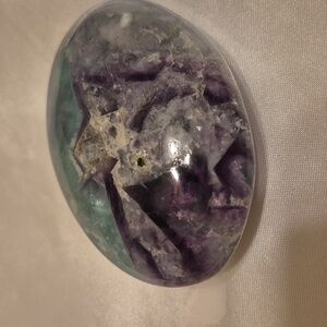 Flourite Green and Purple Palm Stone